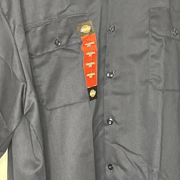 Dickies Men's Short Sleeve Work Shirt Blue/Black New W/O Tags 4XL - Picture 2 of 14
